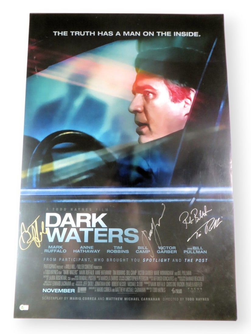 Dark Waters Multi Signed 27X40 Poster Ruffalo Robbins Haynes Beckett Authenticated (1 of 2)