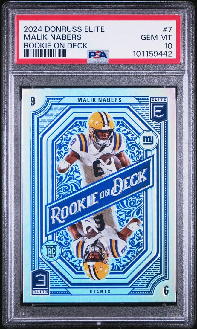 2024 Donruss Elite Malik Nabers Rookie On Deck Card PSA 10 (1 of 2)