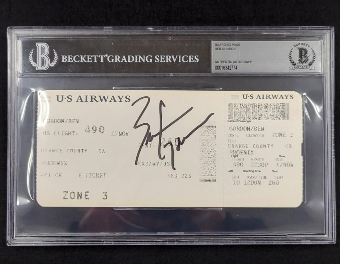 Ben Gordon Signed Boarding Pass Chicago Bulls BAS Authenticated (1 of 4)