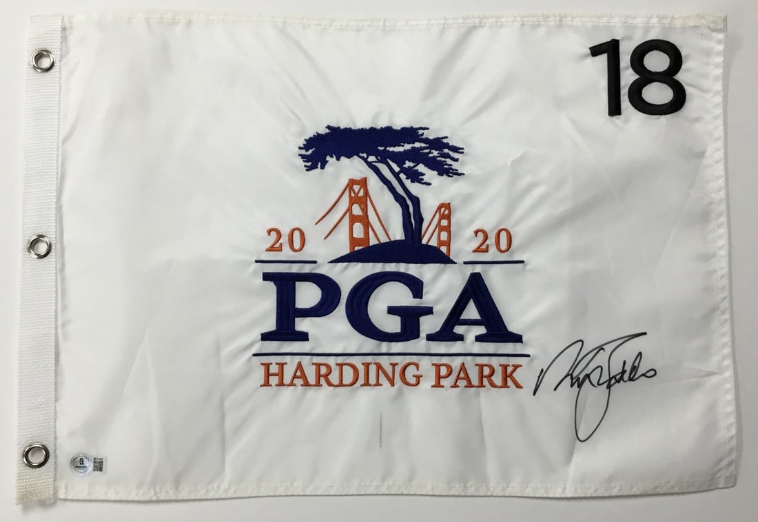 Nick Faldo Signed 2020 PGA Harding Park Flag Authenticated by Beckett BR77415 (1 of 4)