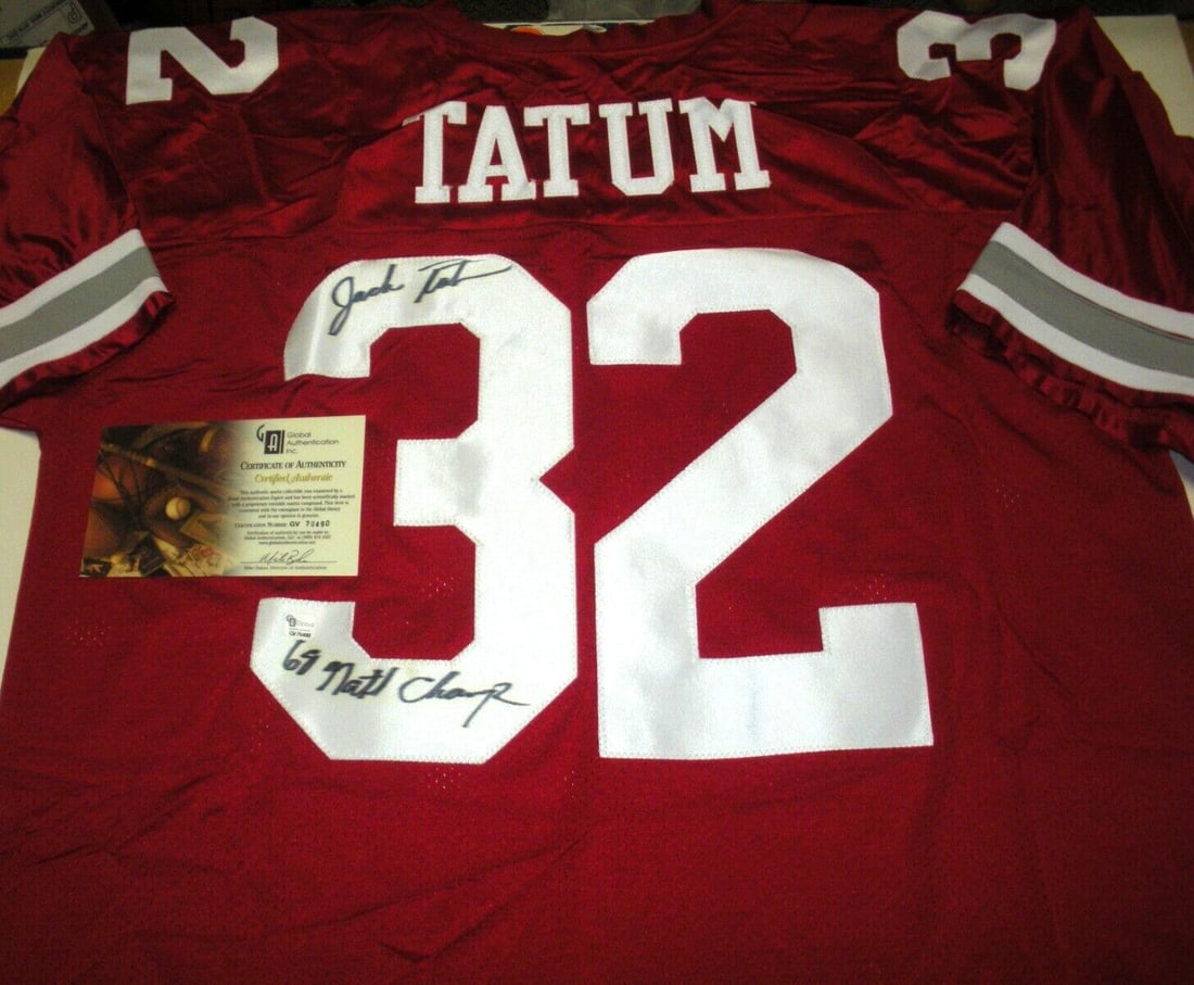 Jack Tatum Signed Ohio State Buckeyes Russell Jersey with GAI COA (1 of 2)