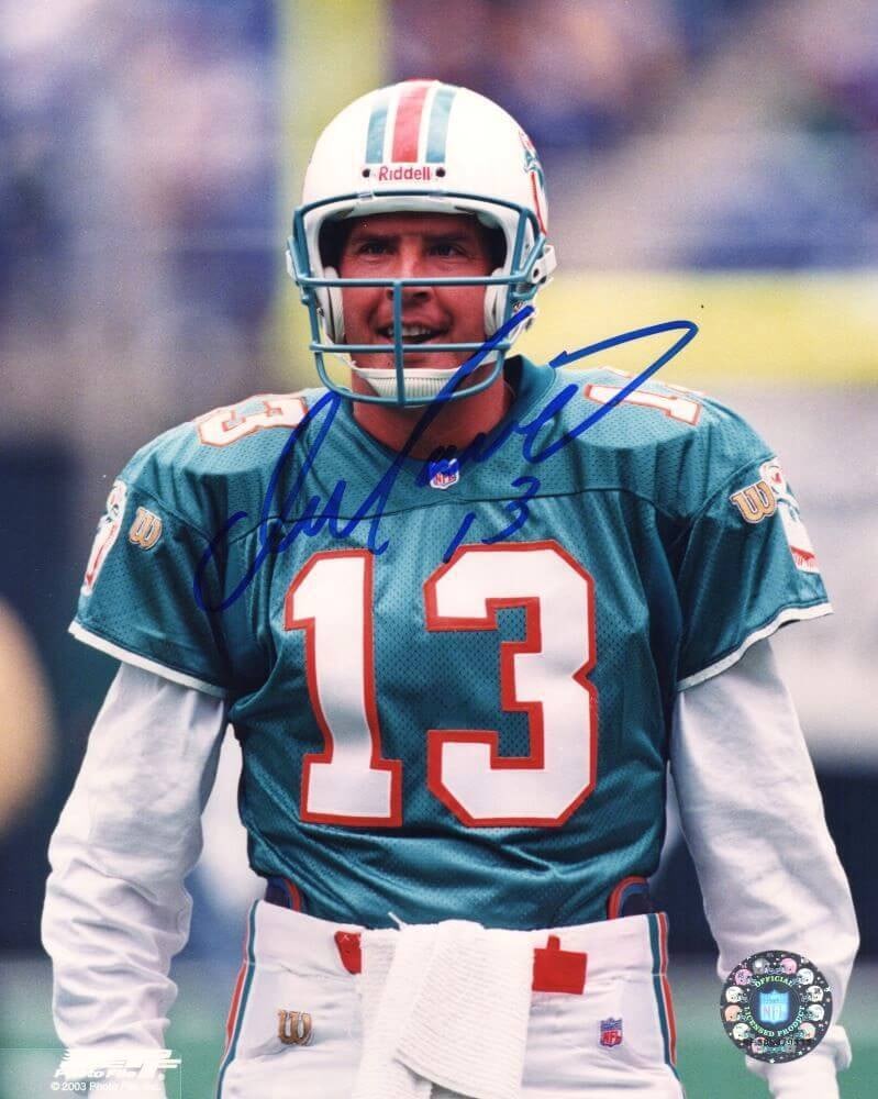 Dan Marino Signed Miami Dolphins Teal Jersey 8x10 Photo with COA (1 of 1)