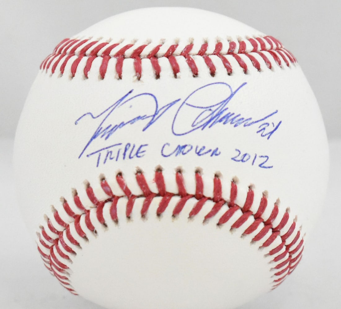 Miguel Cabrera Signed OML Baseball Triple Crown 2012 Beckett Authenticated (1 of 3)
