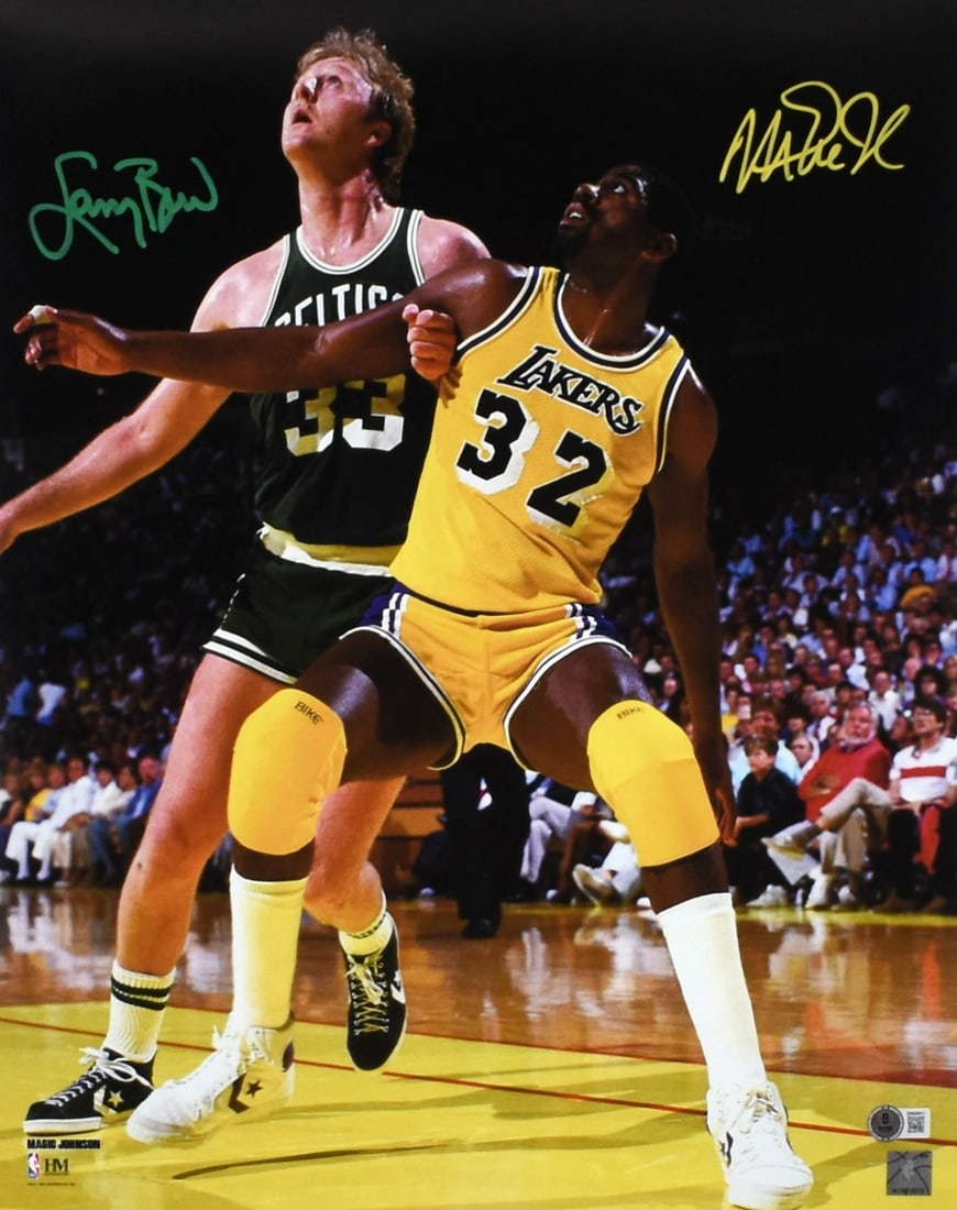 16x20 Photo Signed by Larry Bird and Magic Johnson Beckett W Holo (1 of 3)