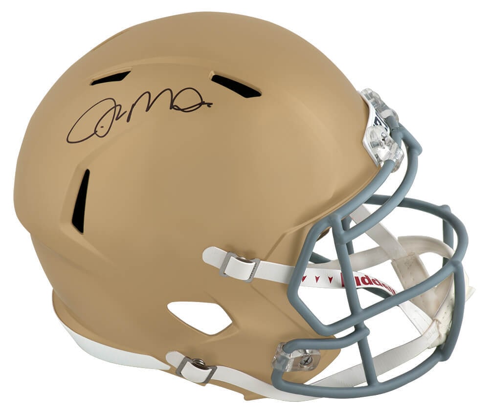Joe Montana Signed Notre Dame Riddell Speed Replica Helmet with Fanatics COA (1 of 1)