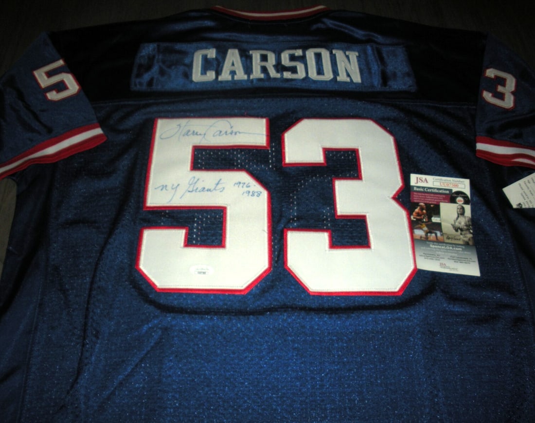 Harry Carson Giants Hall of Fame Signed Mitchell & Ness Jersey (1 of 2)