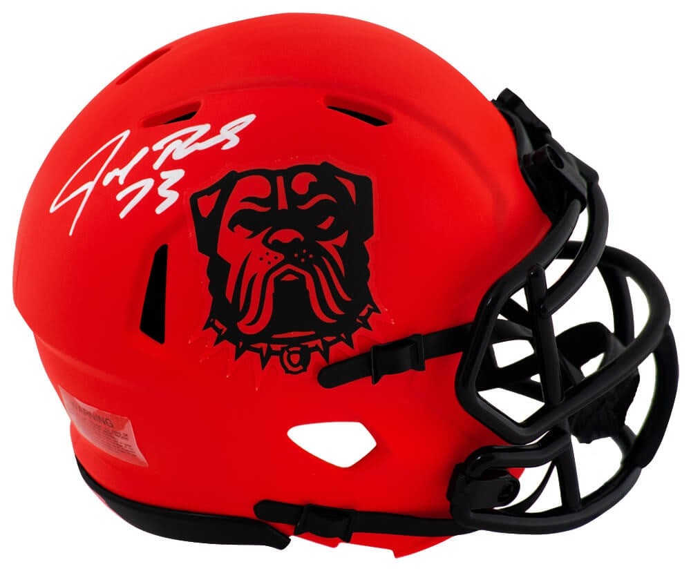 Joe Thomas Autographed Cleveland Browns RAVE Mini Helmet with COA: Joe Thomas Autographed Cleveland Browns RAVE Mini Helmet with COA Joe Thomas Autographed Cleveland Browns RAVE Mini Helmet with COA This is a signed Cleveland Browns RAVE Riddell Speed Mini Helmet by