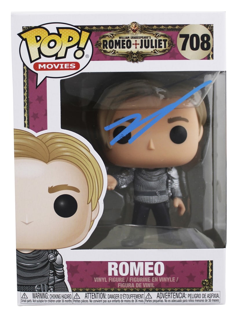 Leonardo DiCaprio Signed Romeo & Juliet Funko Pop #708 JSA Certified: Leonardo DiCaprio Signed Romeo & Juliet Funko Pop #708 JSA Certified This autographed Funko Pop Vinyl Figure #708 features Leonardo DiCaprio as Romeo from the iconic film "Romeo & Juliet." The figure