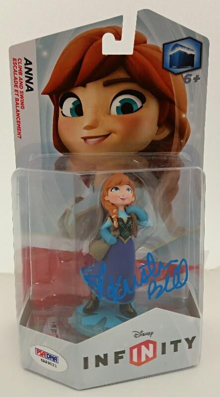Kristen Bell Signed Disney Infinity Anna Figure Frozen PSA/DNA COA: Kristen Bell Signed Disney Infinity Anna Figure Frozen PSA/DNA COA This is an original Disney Infinity figure of Anna from the movie Frozen, signed by Kristen Bell. The figure comes with a PSA/DNA Cer