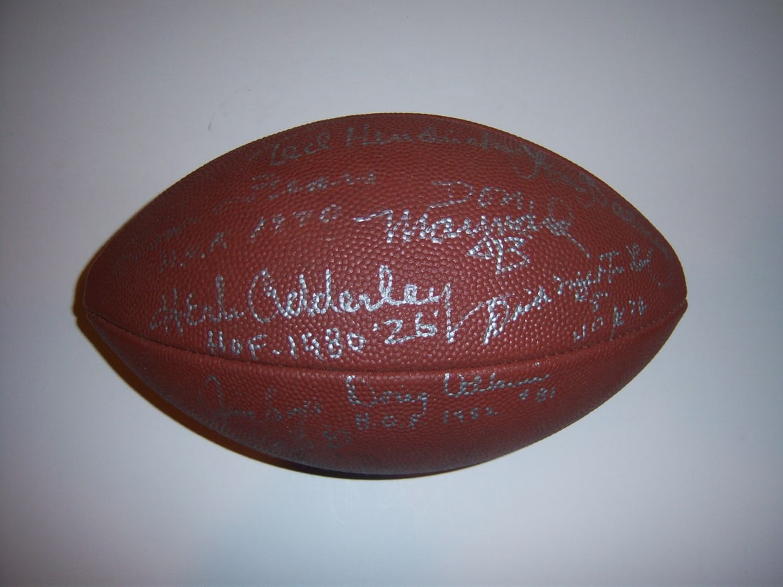 Tom Fears Dick Night Train Lane Doug Atkins Signed Football JSA Authenticated (1 of 2)