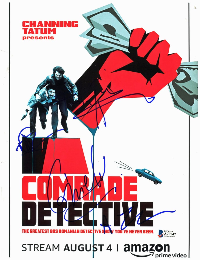 Comrade Detective Signed 8x10 Photo by Thomas Tanaka Ulici Piersic BAS Authentic: Comrade Detective Signed 8x10 Photo by Thomas Tanaka Ulici Piersic BAS Authentic This autographed 8x10 photo features the signatures of Rhys Thomas, Alassandro Tanaka, Corneliu Ulici, and Florin Piers