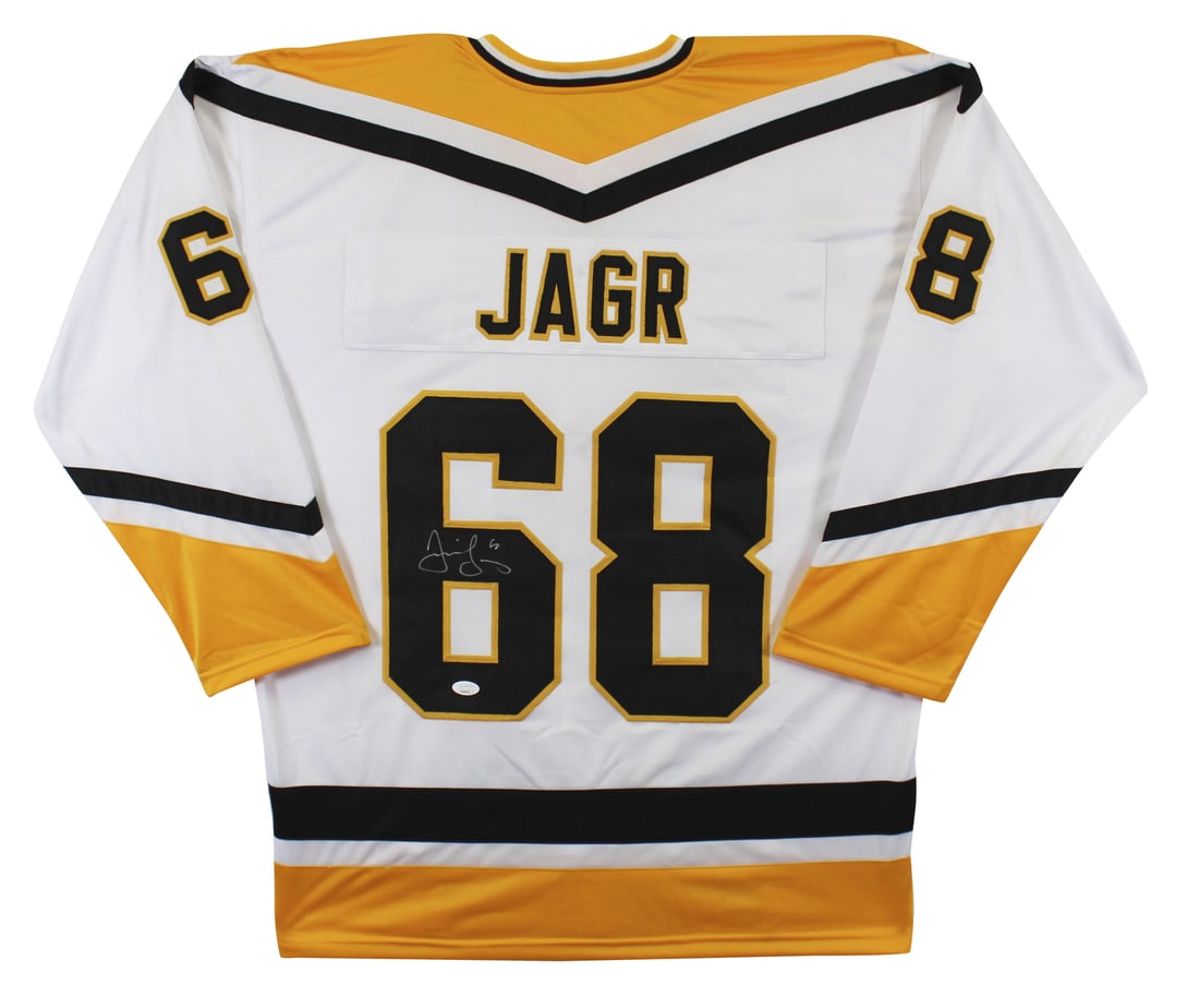 Jaromir Jagr Signed White Pro Style Jersey Pittsburgh Penguins JSA COA (1 of 3)