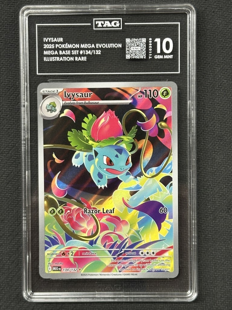 Ivysaur Pokemon Mega Evolution Rare Card TAG 10 PSA 134/132 (1 of 2)