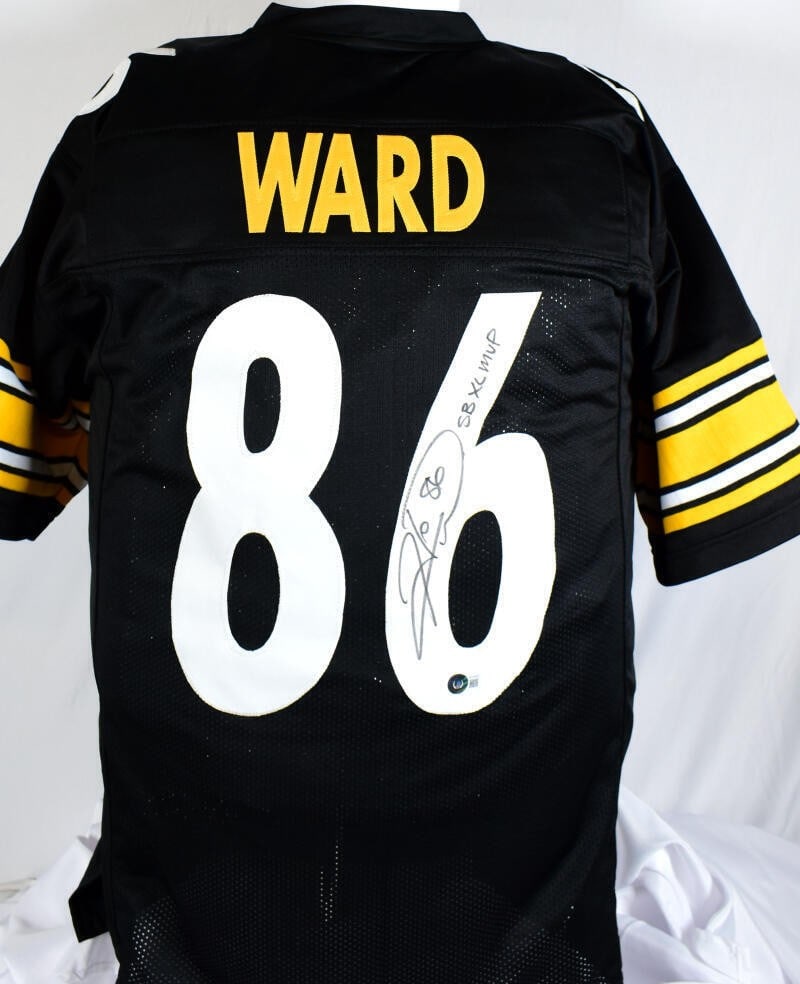 Hines Ward Autographed Pittsburgh Steelers Jersey Beckett Certified: Hines Ward Autographed Pittsburgh Steelers Jersey Beckett Certified This authentic black pro-style jersey is signed by Hines Ward, a notable player from the Pittsburgh Steelers. The jersey features th