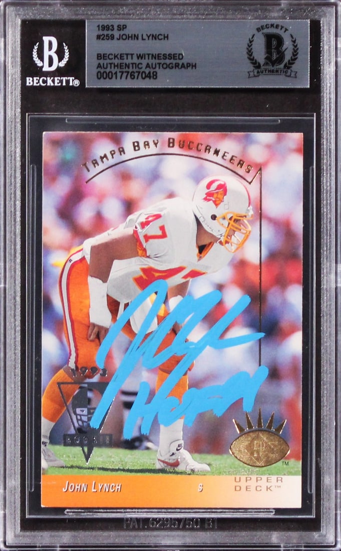 John Lynch Signed 1993 SP Rookie Card HOF 21 Beckett Authenticated (1 of 2)