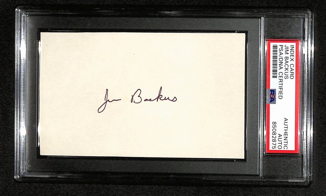 Jim Backus Authenticated Signed 3x5 Index Card Guilligan's Island PSA/DNA (1 of 2)