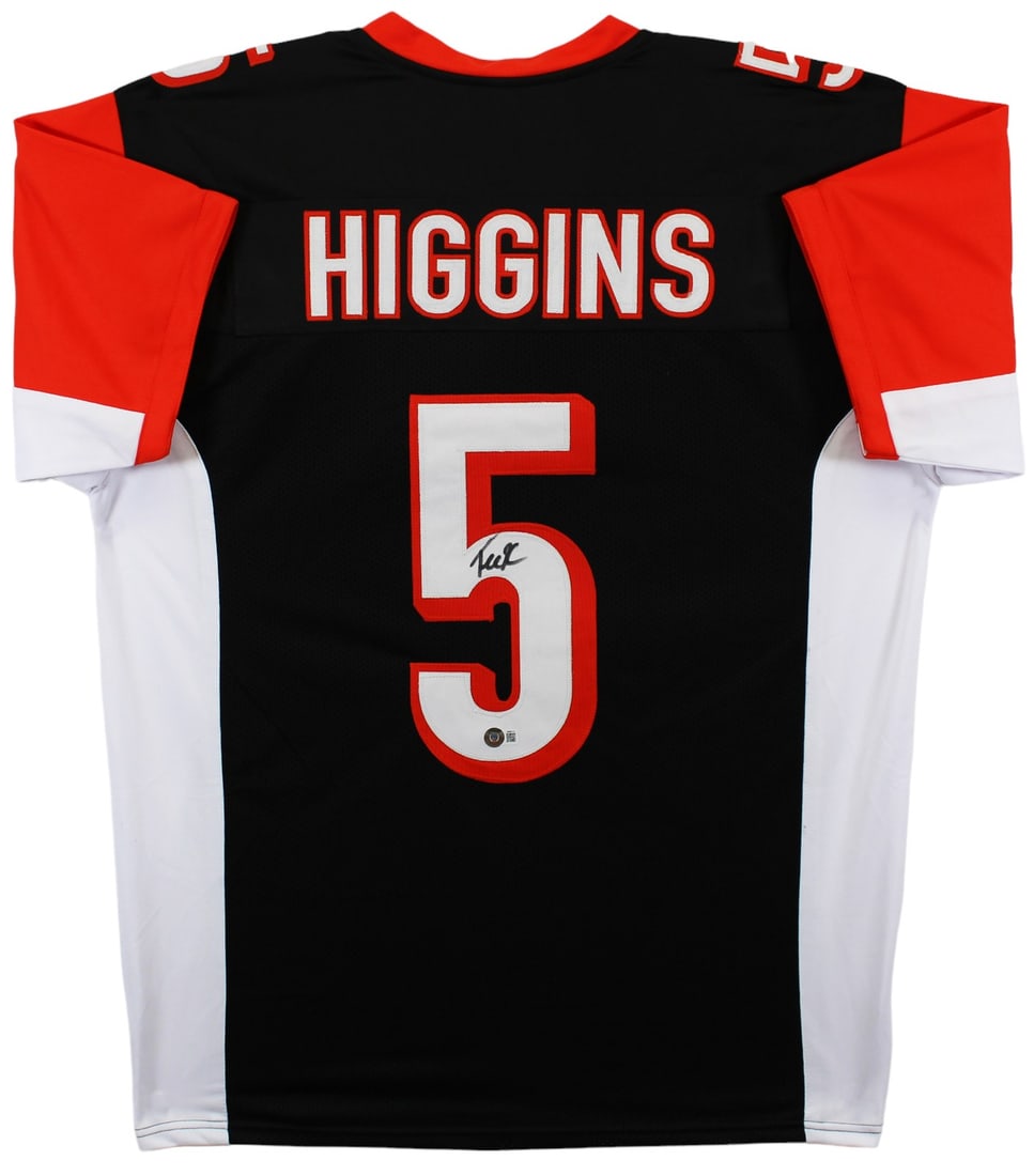 Tee Higgins Autographed Black Pro Style Jersey BAS Witnessed Cincinnati Bengals: Tee Higgins Autographed Black Pro Style Jersey BAS Witnessed Cincinnati Bengals This authentic black pro-style jersey is personally signed by Tee Higgins of the Cincinnati Bengals, showcasing his auto