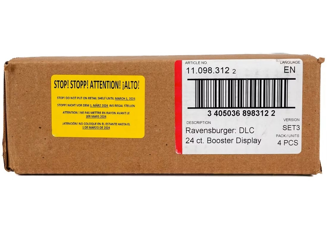 Disney Lorcana Set 3 Into the Inklands Booster Box 4 Pack Factory Sealed: Disney Lorcana Set 3 Into the Inklands Booster Box 4 Pack Factory Sealed Discover the excitement of the Disney Lorcana Set 3 Into the Inklands with this factory-sealed booster box. This set is perfect