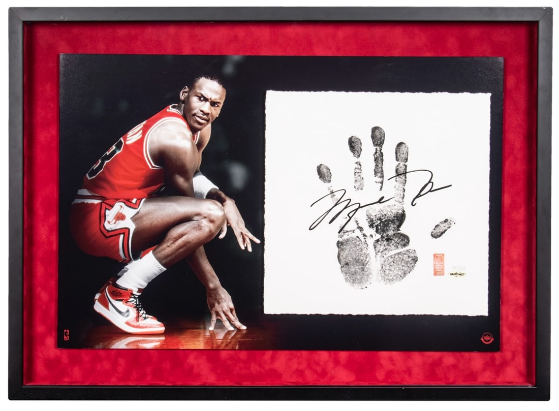 Michael Jordan Signed Tegata Handprint Framed Display with Upper Deck COA (1 of 8)