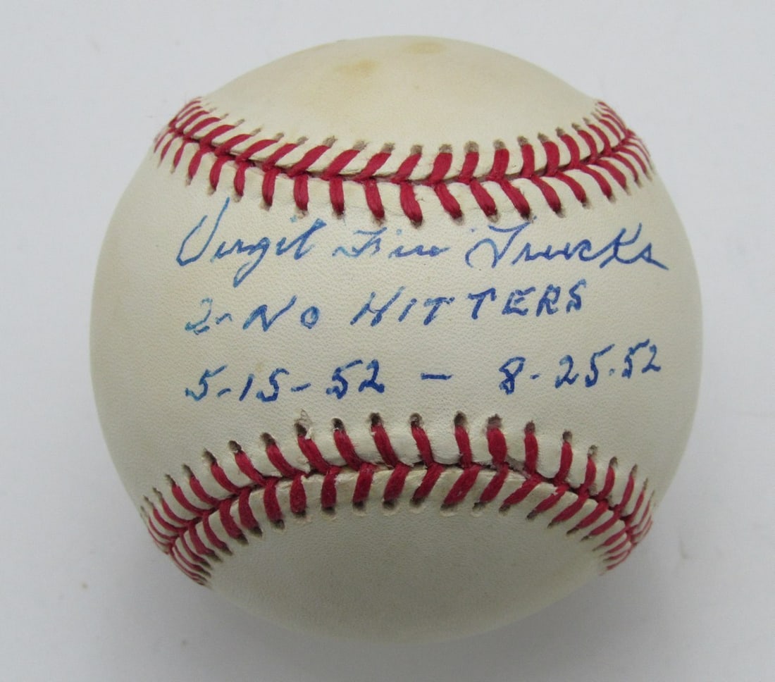 Virgil Trucks Signed OAL Baseball Detroit Tigers PSA/DNA Authenticated: Virgil Trucks Signed OAL Baseball Detroit Tigers PSA/DNA Authenticated This collectible item features a Virgil Trucks signed and inscribed OAL baseball from his time with the Detroit Tigers. The baseb