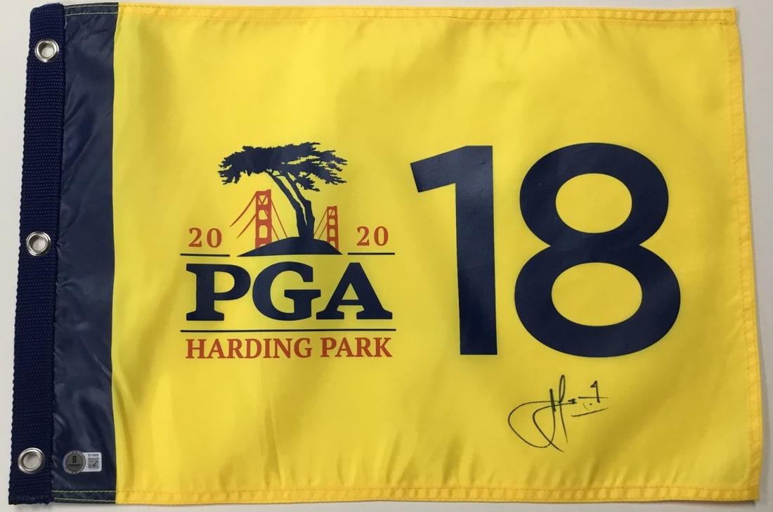 Cam Smith Signed 2020 PGA Harding Park Flag Beckett Authenticated BT18856: Cam Smith Signed 2020 PGA Harding Park Flag Beckett Authenticated BT18856 Celebrate a moment in golf history with this officially licensed 2020 PGA Harding Park 18 Pin Flag, personally signed by PGA