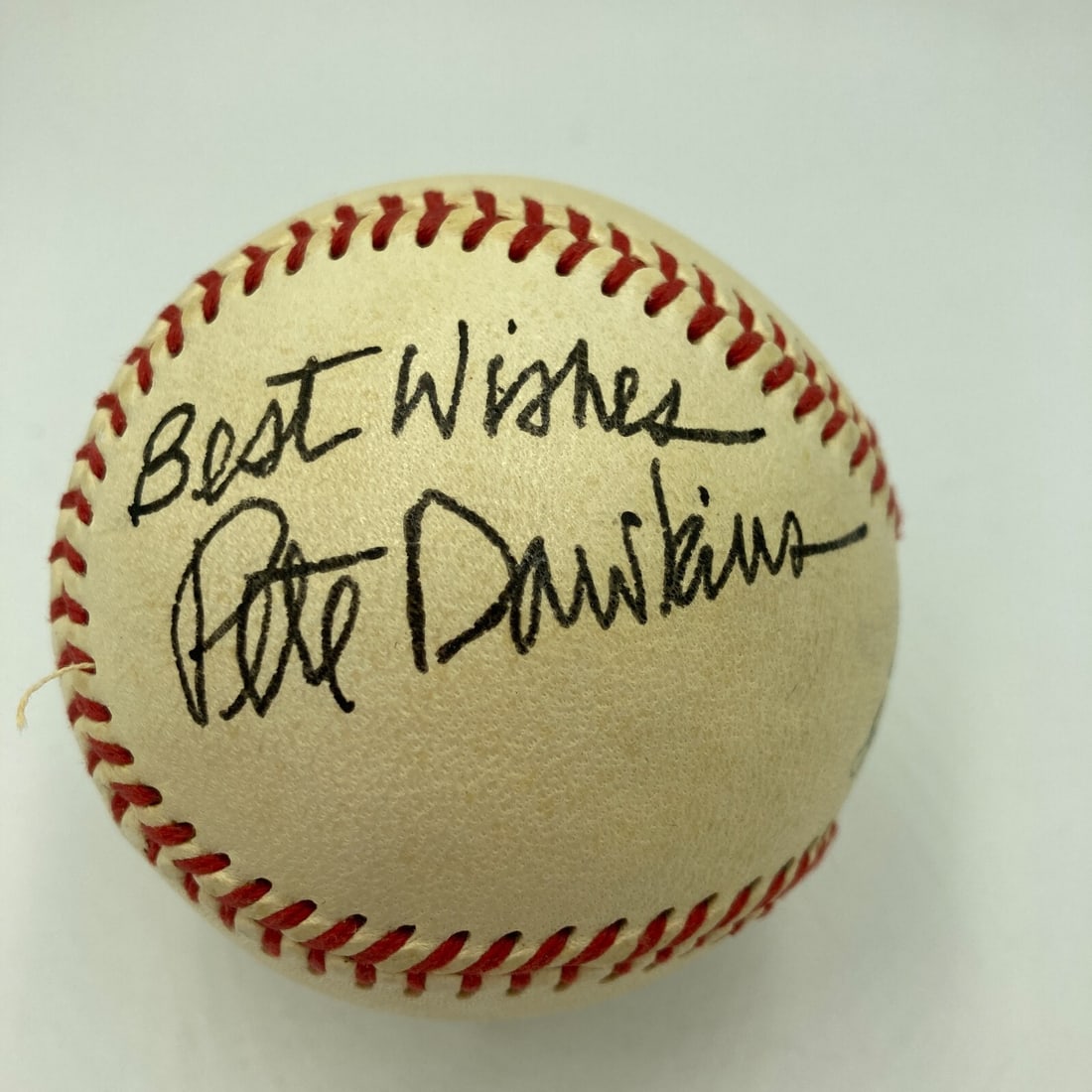 Pete Dawkins Signed 1950s American League Baseball JSA Authenticated Heisman Trophy: Pete Dawkins Signed 1950s American League Baseball JSA Authenticated Heisman Trophy This is a pre-owned baseball signed by Pete Dawkins, a Heisman Trophy winner. The ball is an original piece and come