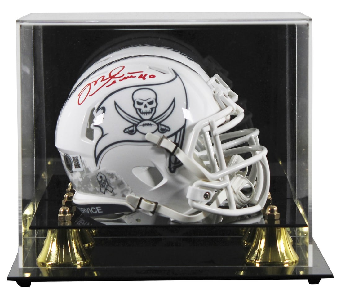 Mike Alstott Signed Buccaneers Mini Helmet with BAS Authentication: Mike Alstott Signed Buccaneers Mini Helmet with BAS Authentication Own a piece of NFL history with this Tampa Bay Buccaneers Mike Alstott Signed STS III Speed Mini Helmet. This mini helmet, part of th