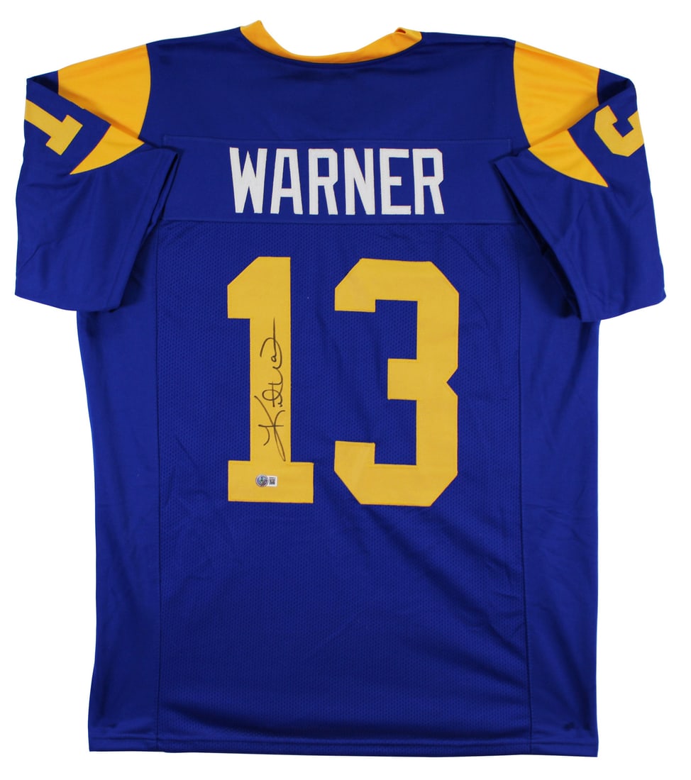 Kurt Warner Signed Blue Pro Jersey Los Angeles Rams BAS Authenticated (1 of 3)