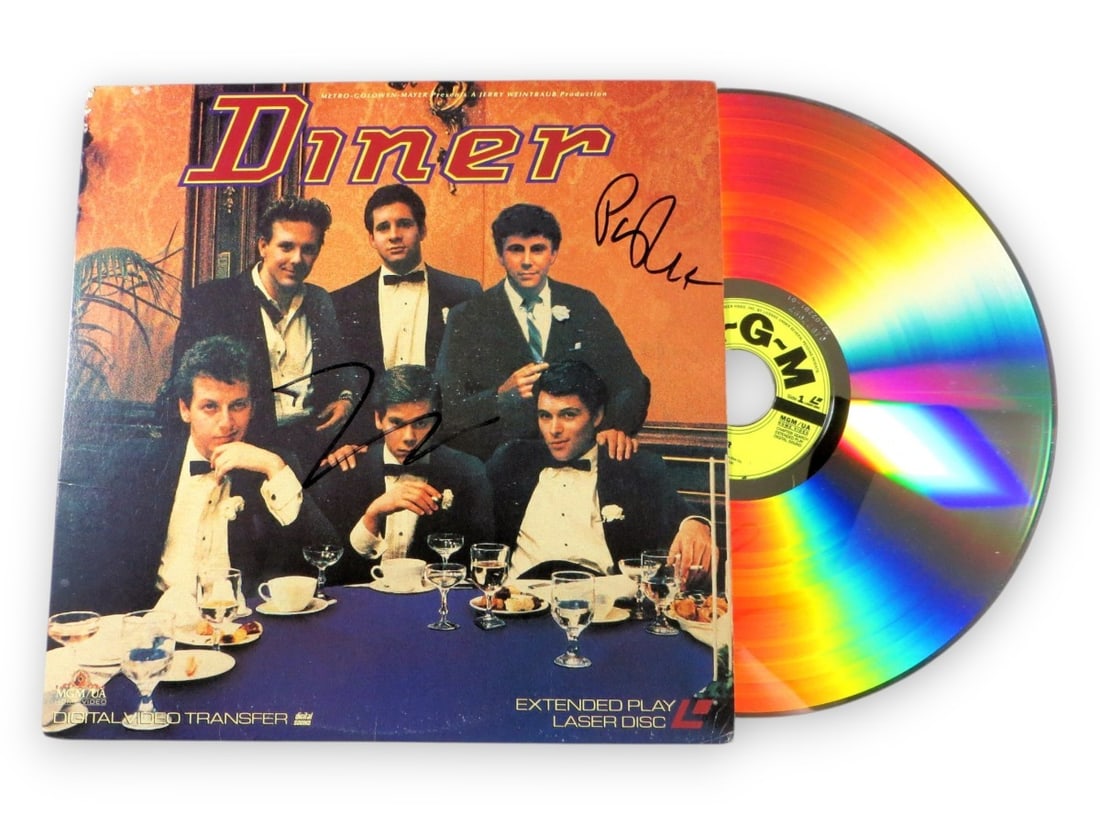 Mickey Rourke Paul Reiser Signed Laserdisc Cover Diner Beckett Authenticated (1 of 3)