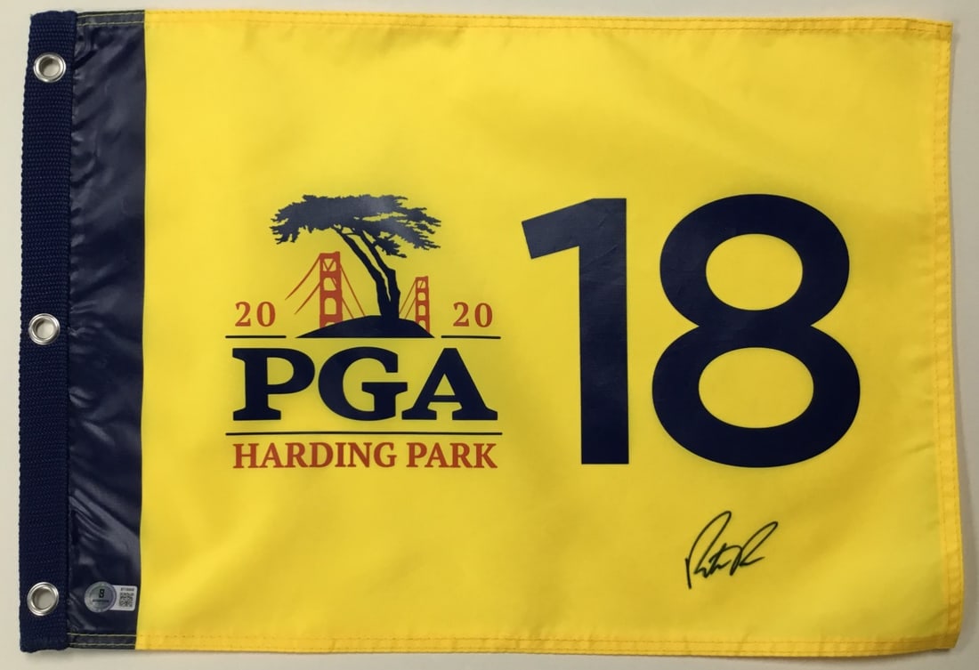 Patrick Reed Signed 2020 PGA Harding Park Pin Flag Beckett Authenticated (1 of 4)