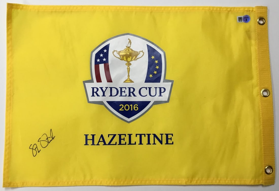 Steve Stricker Signed 2016 Ryder Cup Hazeltine Pin Flag Beckett Authenticated (1 of 4)