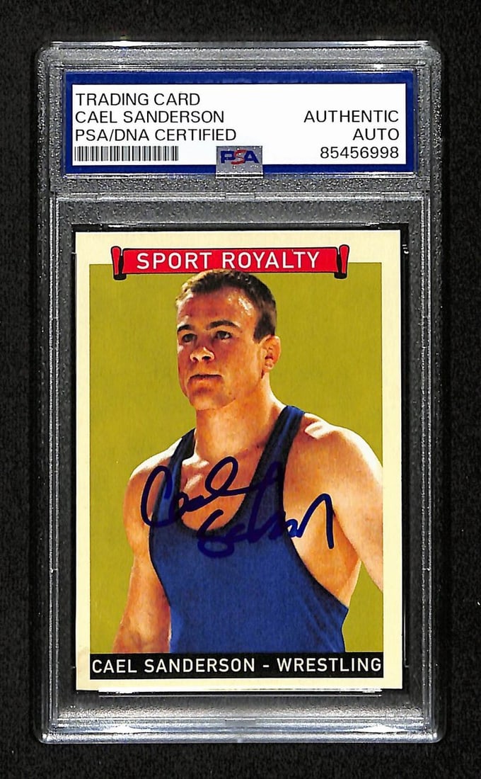 Cael Sanderson Autographed 2008 Upper Deck Sport Royalty Card #283 PSA/DNA: Cael Sanderson Autographed 2008 Upper Deck Sport Royalty Card #283 PSA/DNA This is an original Cael Sanderson signed 2008 Upper Deck Sport Royalty Card #283, showcasing the legendary wrestler's autogr