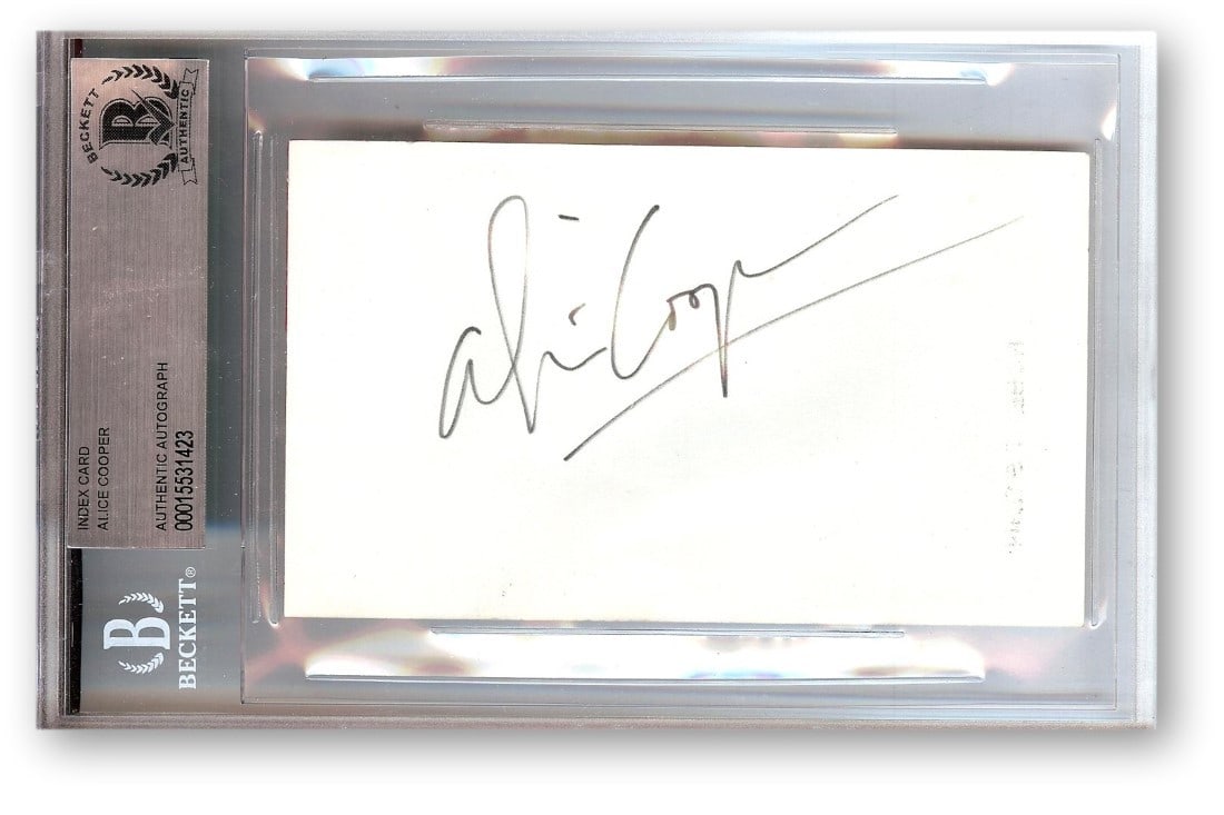 Alice Cooper Autographed Index Card Beckett Authenticated 4.5 x 7 (1 of 1)