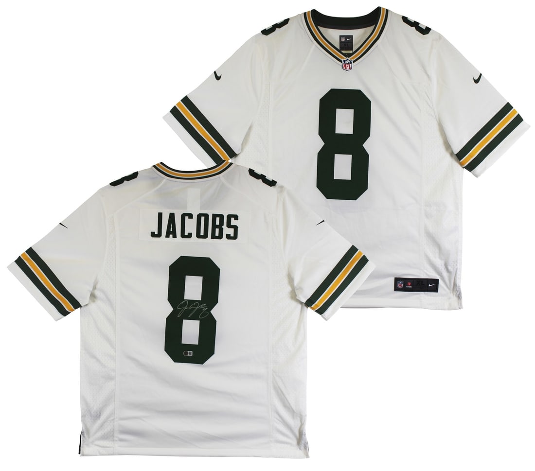 Josh Jacobs Signed White Nike Jersey Green Bay Packers BAS Witnessed: Josh Jacobs Signed White Nike Jersey Green Bay Packers BAS Witnessed This authentic white Nike game jersey has been personally signed by Josh Jacobs of the Green Bay Packers, making it a must-have for