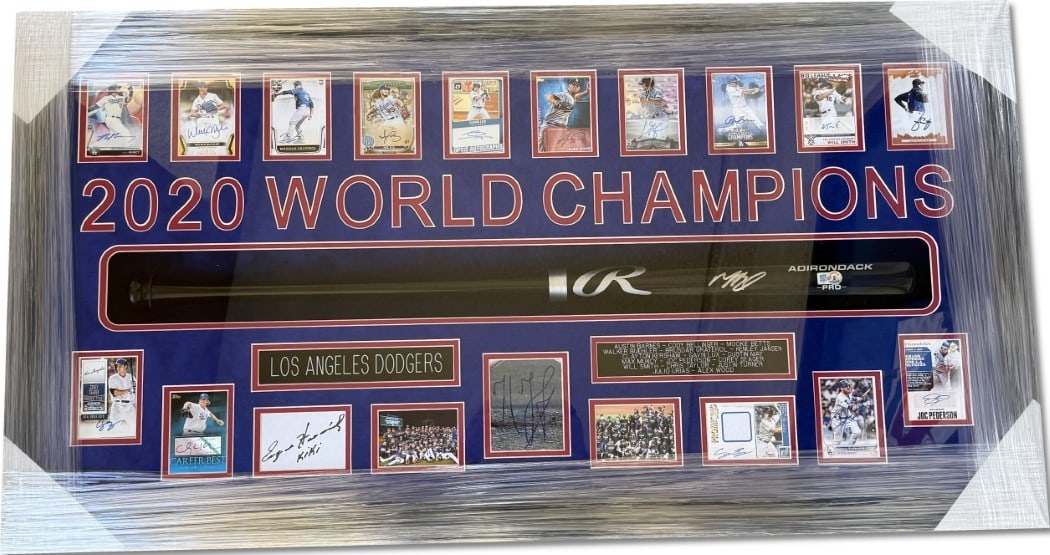 2020 Dodgers Signed Autographed World Series Collage with Betts Bat (1 of 8)