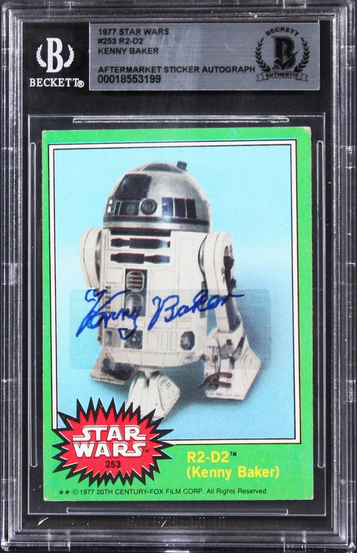 Kenny Baker Signed 1977 Star Wars R2-D2 Card Beckett Authenticated (1 of 2)