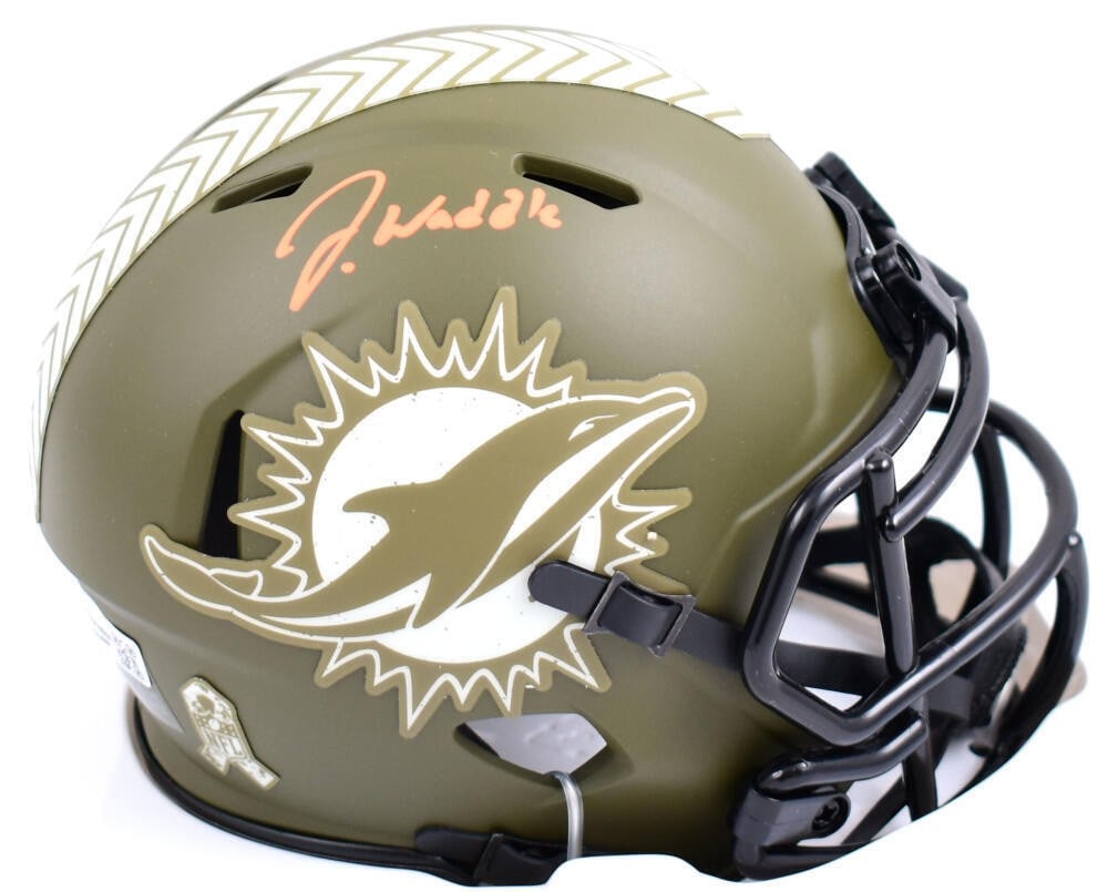 Jaylen Waddle Autographed Miami Dolphins Speed Mini Helmet Fanatics (1 of 7)