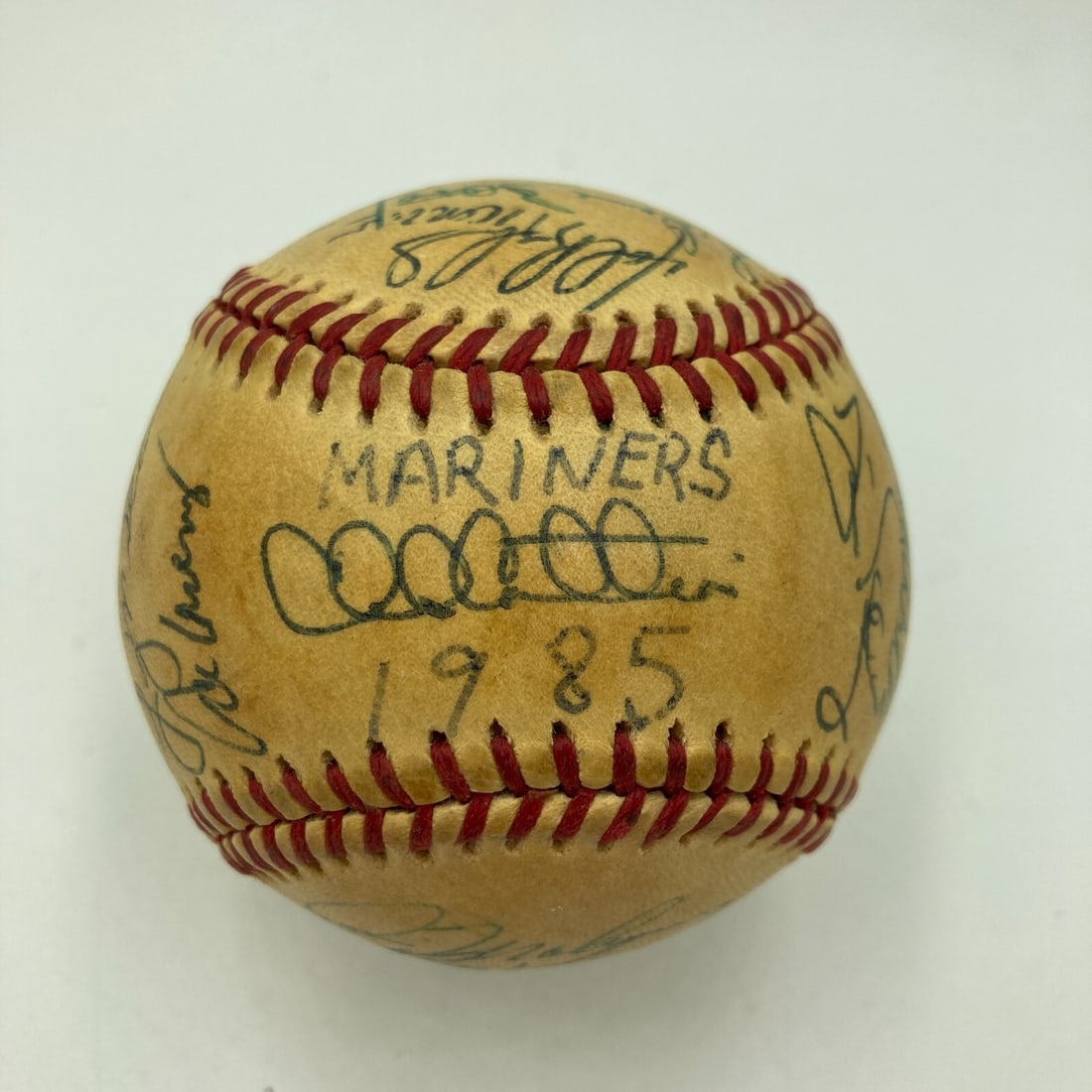 1985 Seattle Mariners Team Signed Baseball with JSA COA (1 of 9)