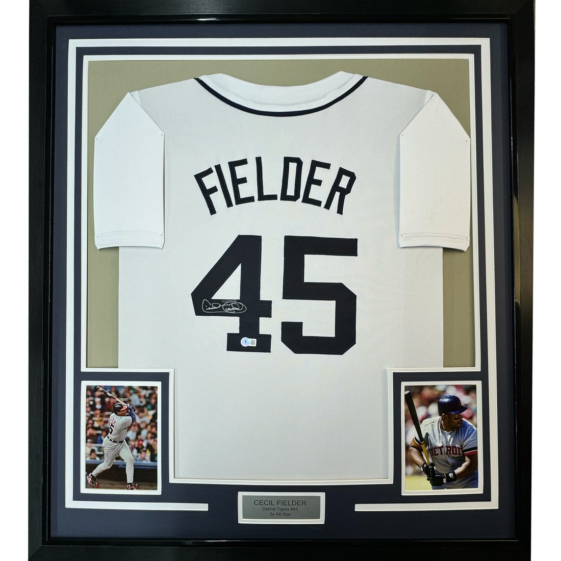 Framed Autographed Cecil Fielder Jersey Detroit Tigers JSA COA (1 of 2)