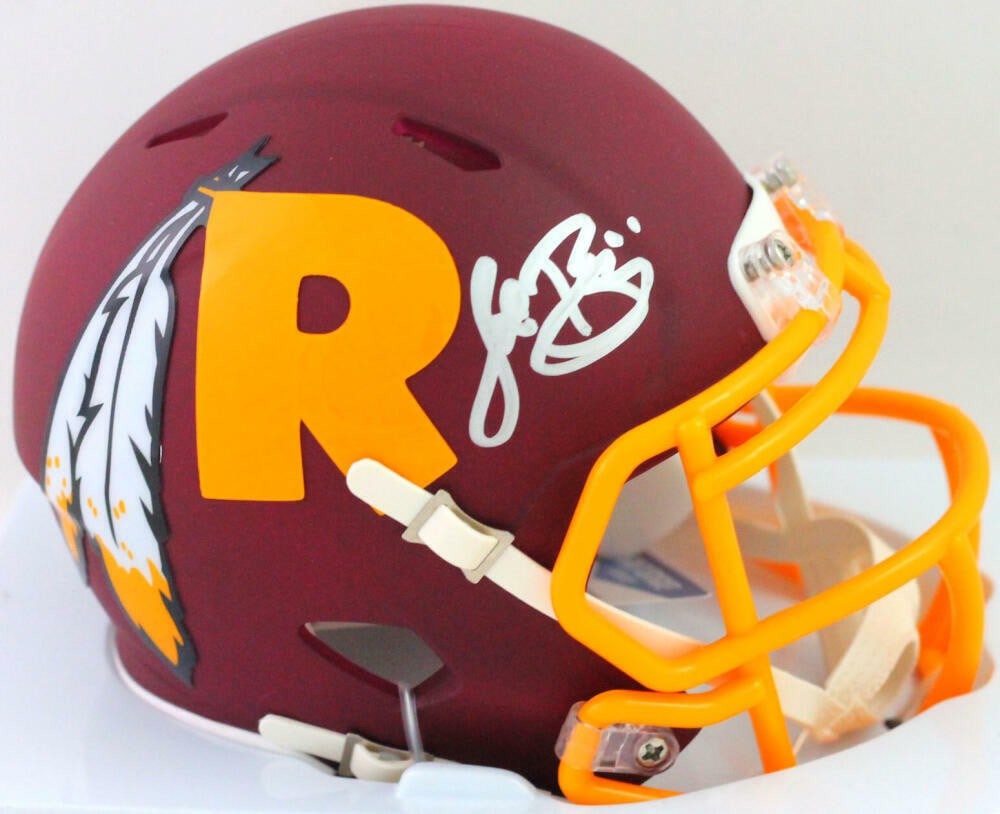 John Riggins Signed Washington Mini Helmet Beckett Authenticated Silver (1 of 8)
