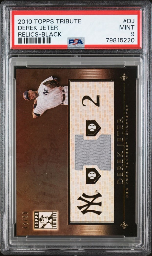 Derek Jeter 2010 Topps Tribute Relics Black PSA 9 #DJ Limited 42/50 (1 of 2)