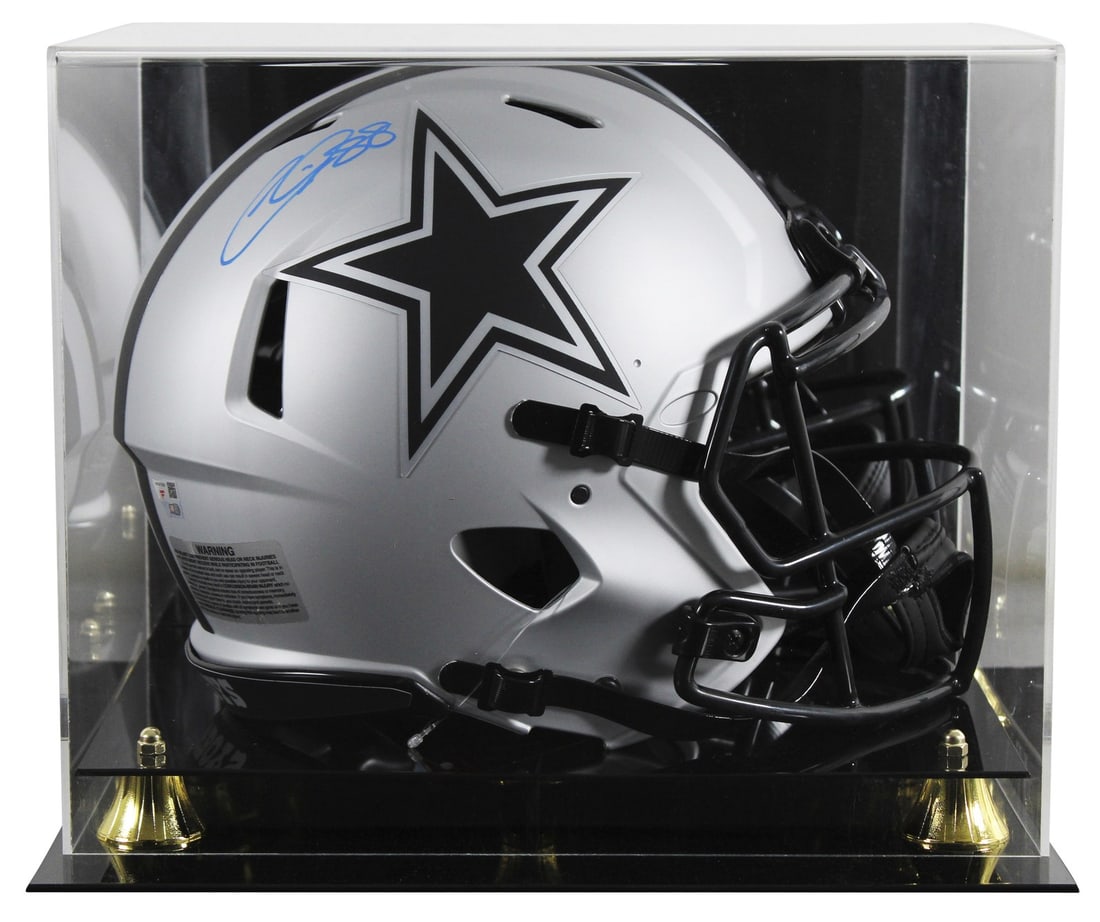 CeeDee Lamb Signed Dallas Cowboys Rave Full Size Helmet with Fanatics Case: CeeDee Lamb Signed Dallas Cowboys Rave Full Size Helmet with Fanatics Case Celebrate your fandom with this autographed CeeDee Lamb Rave Full Size Speed Proline Helmet, featuring a stunning UV mirrored