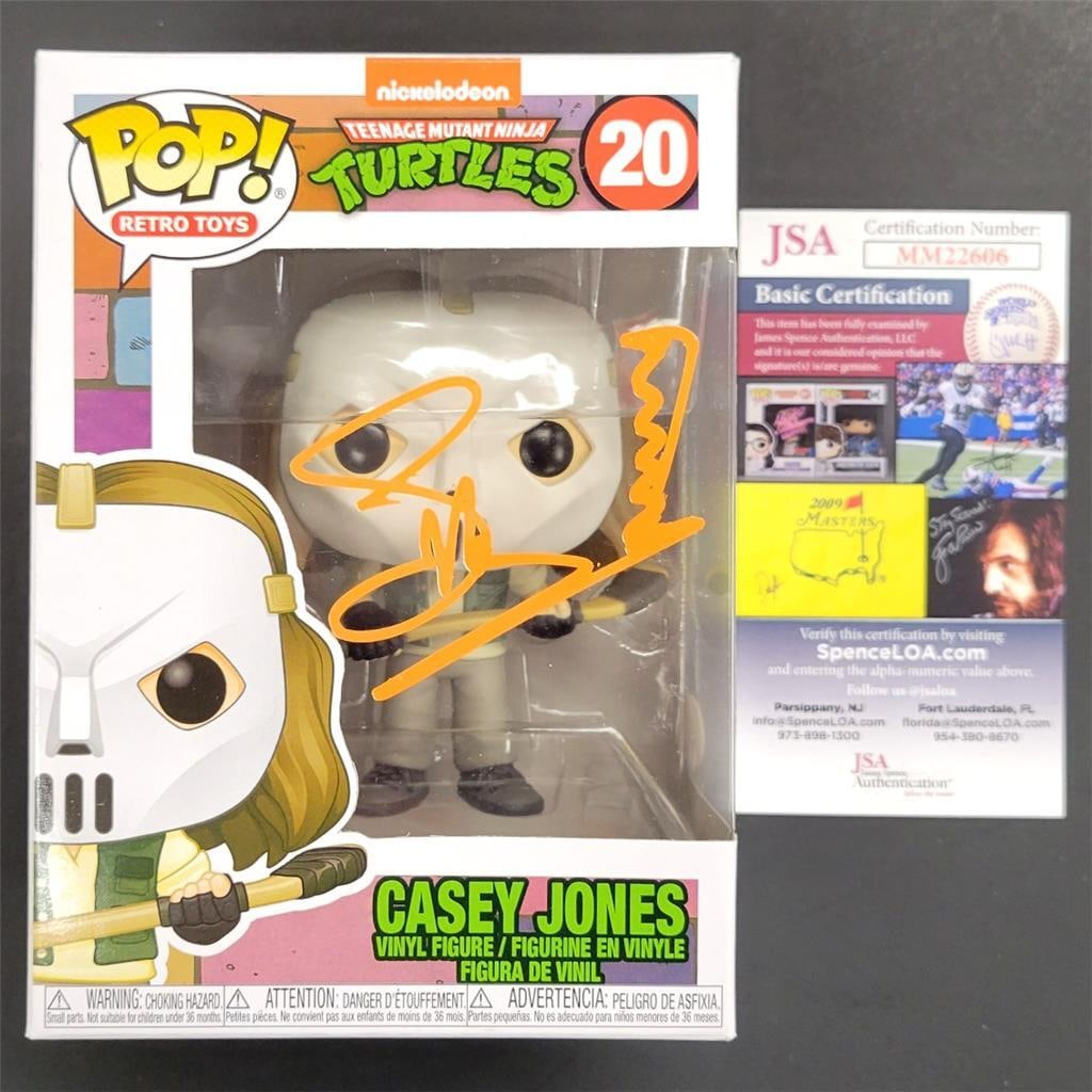 Stephen Amell Autographed Casey Jones Funko Pop TMNT JSA Certified: Stephen Amell Autographed Casey Jones Funko Pop TMNT JSA Certified This original Funko Pop! figure features Casey Jones from the Teenage Mutant Ninja Turtles, personally signed by actor Stephen Amell.