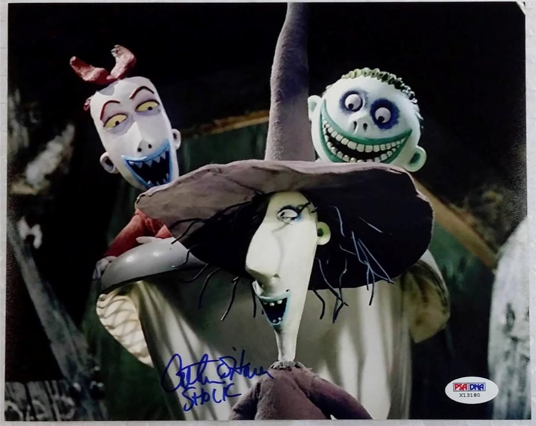 8x10 Photo Signed by Catherine O'Hara Shock Character PSA/DNA Authenticated: 8x10 Photo Signed by Catherine O'Hara Shock Character PSA/DNA Authenticated This is an original 8x10 photograph from The Nightmare Before Christmas, signed by Catherine O'Hara. The autograph is authen