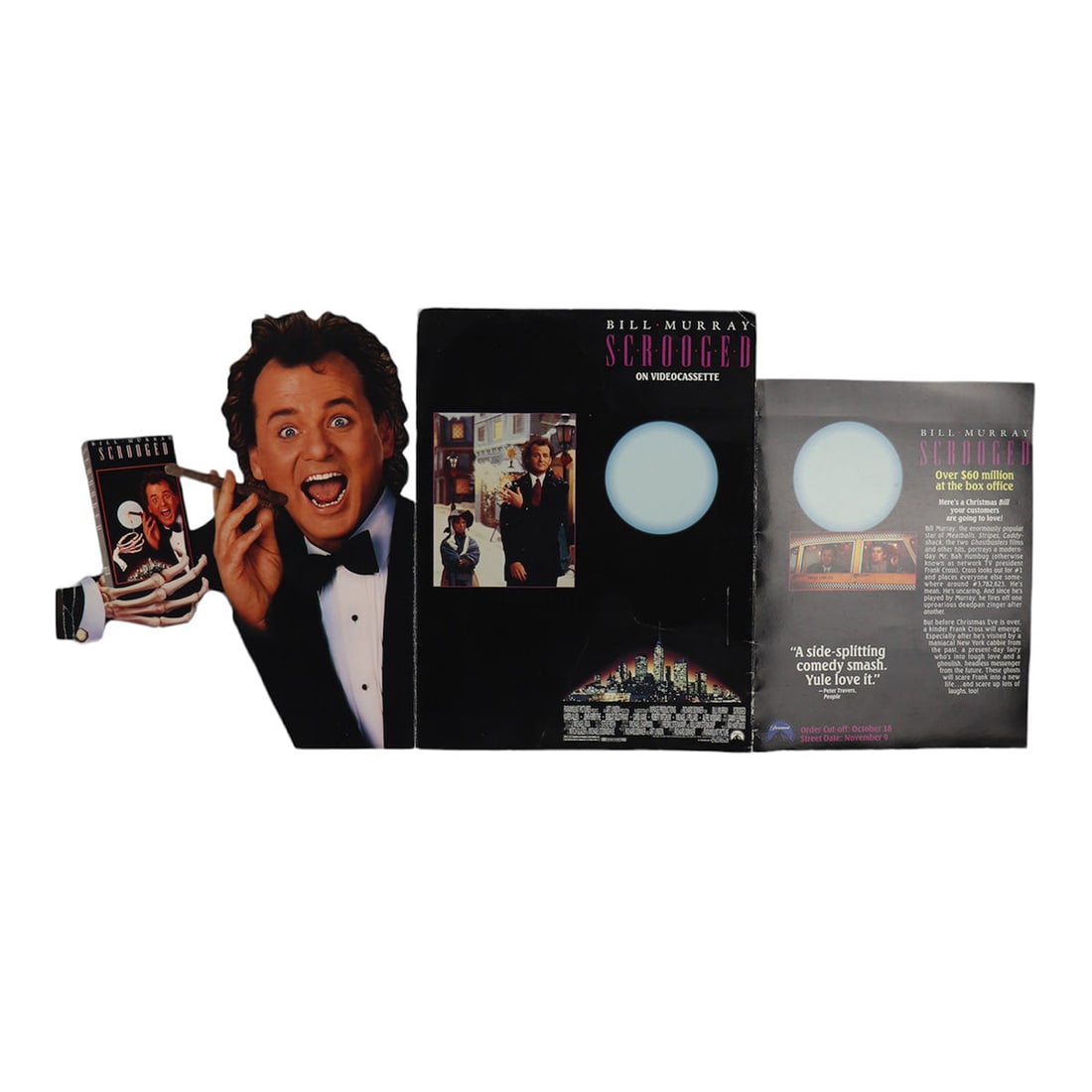 Vintage 1989 Scrooged Promotional Movie Display Featuring Bill Murray: Vintage 1989 Scrooged Promotional Movie Display Featuring Bill Murray This is an original 1989 display promo for the movie "Scrooged" featuring Bill Murray. It is a true vintage promotional piece from