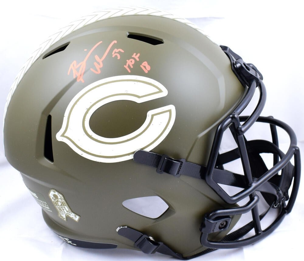 Chicago Bears Salute to Service Speed Helmet signed by Brian Urlacher with Beckett COA (1 of 10)