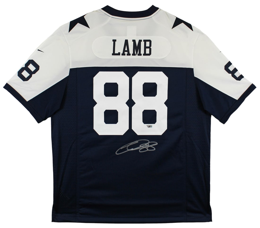 CeeDee Lamb Signed Dallas Cowboys Navy Blue Jersey Fanatics Authentic (1 of 5)