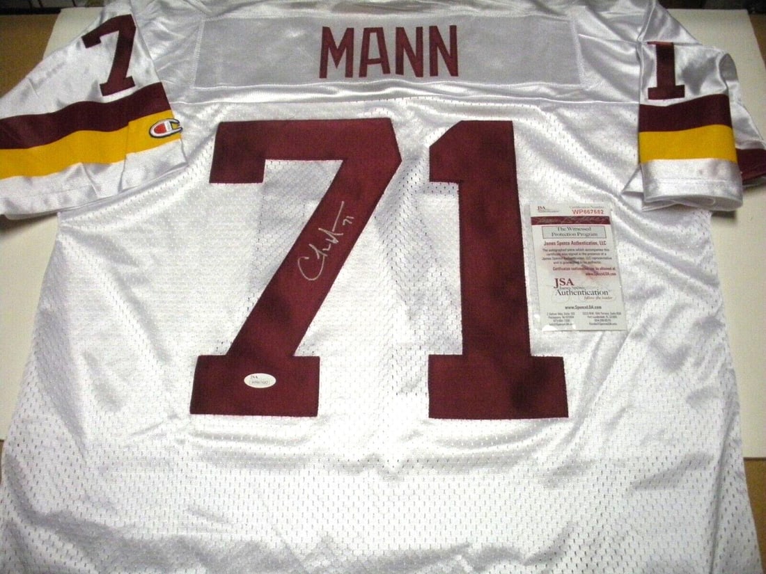 Charles Mann Signed Washington Redskins Champion Jersey JSA Certified: Charles Mann Signed Washington Redskins Champion Jersey JSA Certified This official licensed Champion jersey, signed by Charles Mann, is a must-have for any Washington Redskins fan. Crafted for footba