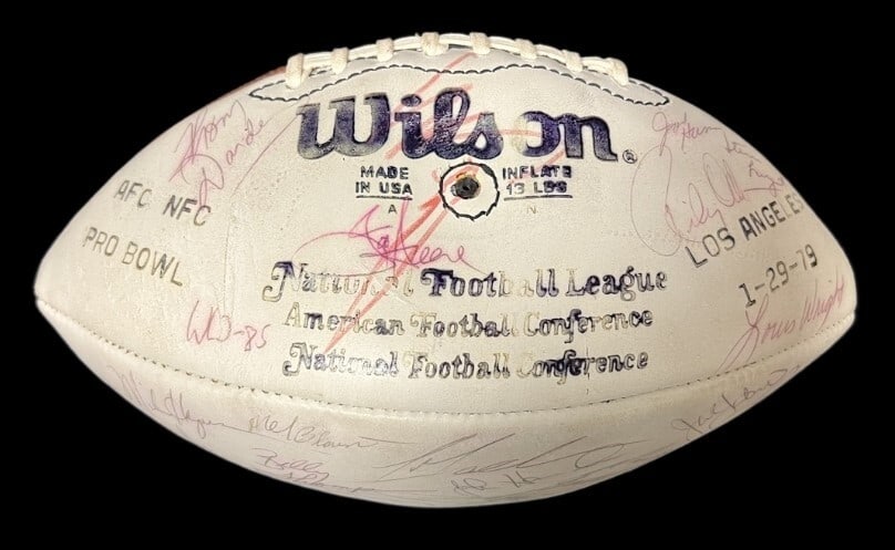 1978 NFL Pro Bowl Team Signed Wilson Football 40+ Sigs JSA COA: 1978 NFL Pro Bowl Team Signed Wilson Football 40+ Sigs JSA COA This 1978 NFL Pro Bowl Team Signed Football is a truly remarkable collectible, featuring over 40 signatures from legendary players of the