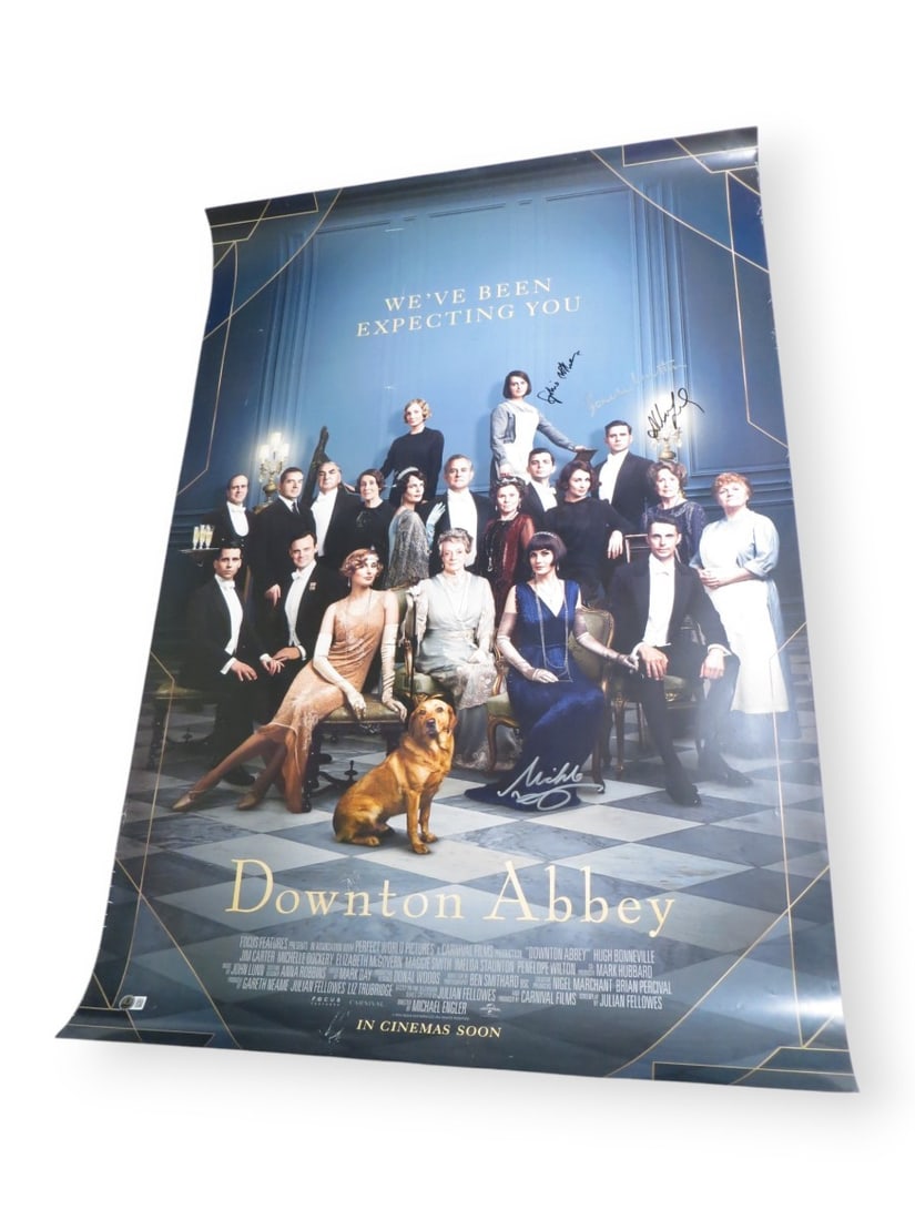 Downton Abbey Multi Signed 27x40 Poster Beckett Authenticated: Downton Abbey Multi Signed 27x40 Poster Beckett Authenticated This original multi-signed poster from the acclaimed series Downton Abbey features the authentic signatures of cast members Michelle Docke